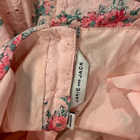 Janie and Jack Sleeveless Floral Eyelet Tiered Dress, Crystal Rose, 4 - Picture 5 of 10